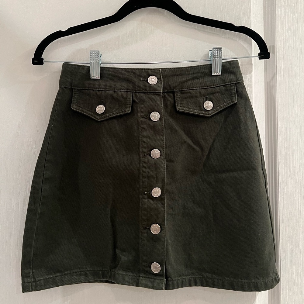 Army green skirt topshop